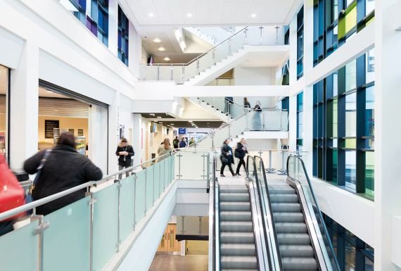 Photo of the state-of-the-art, bright, airy Burnley College building