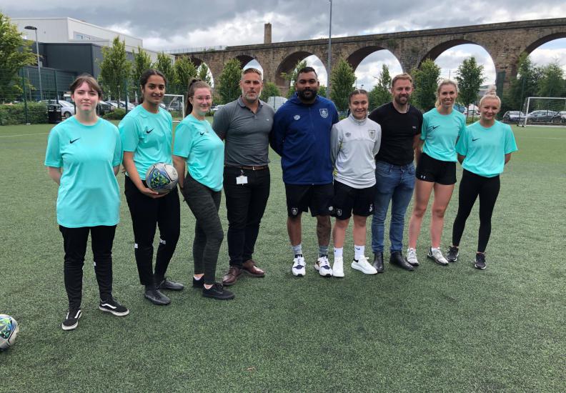 Burnley College womens football players and staff
