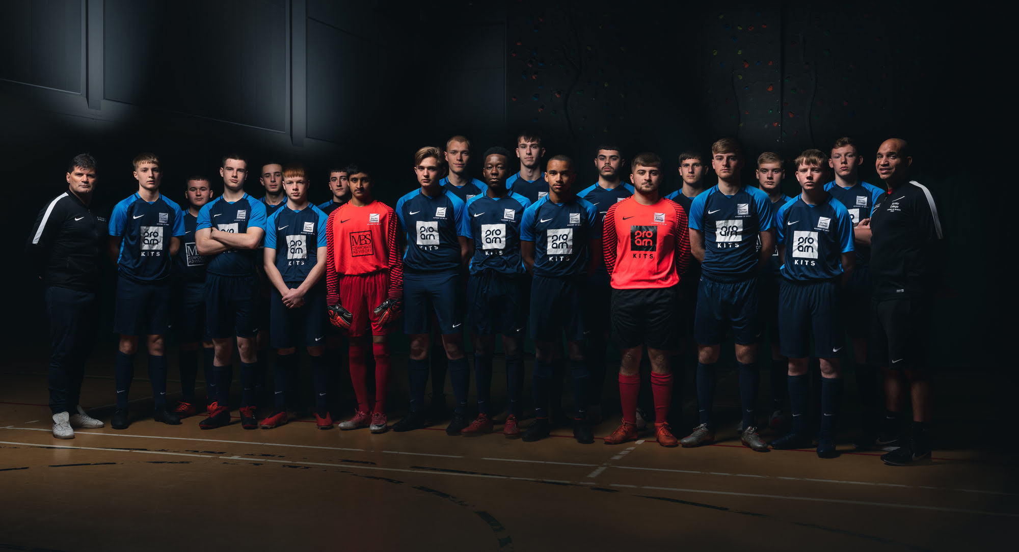Football academy team shot
